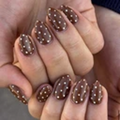 Cocoa Dot Almond Nails