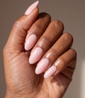 Soft Pink Gloss Almond Nails