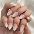 Pink Ombré Fade Almond Nails