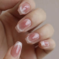 Pink Glow Gradient Square Nails